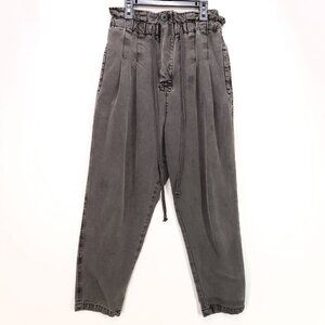 Free People Paper Bag Pant Small Drawstring Margate Pleated Trousers Drawstring